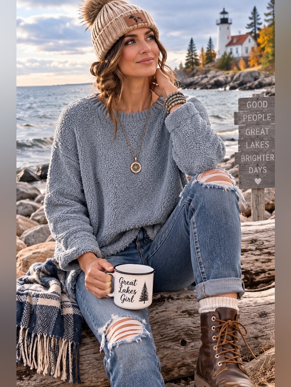 Hippie Rose Medium Gray Fuzzy Plush High Low Sweater Cozy Soft Long Sleeve Top